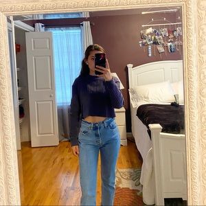 Me to We cropped purple sweater